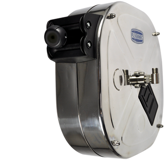 Automatic rewind, spring-driven hose reel 9547 Stainless steel spring hose reel - careened
