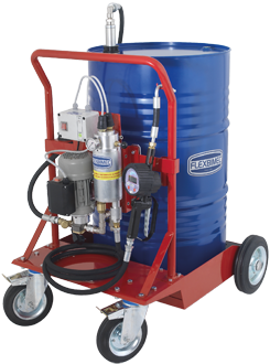 Electrically operated wheeled oil dispenser unit